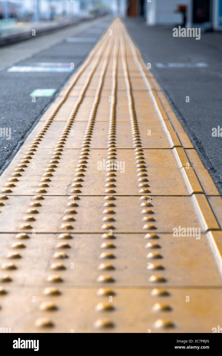 Yellow Tactile paving (also tenji blocks, after name for Japanese ...