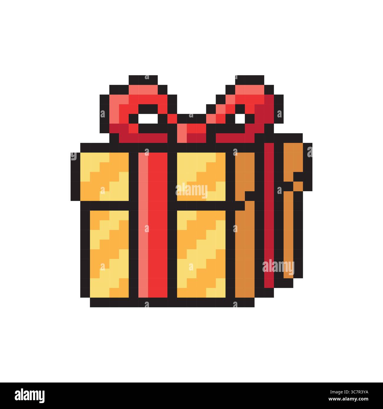 Pixel art Christmas present, pixel gift, Christmas gift wrapping ...