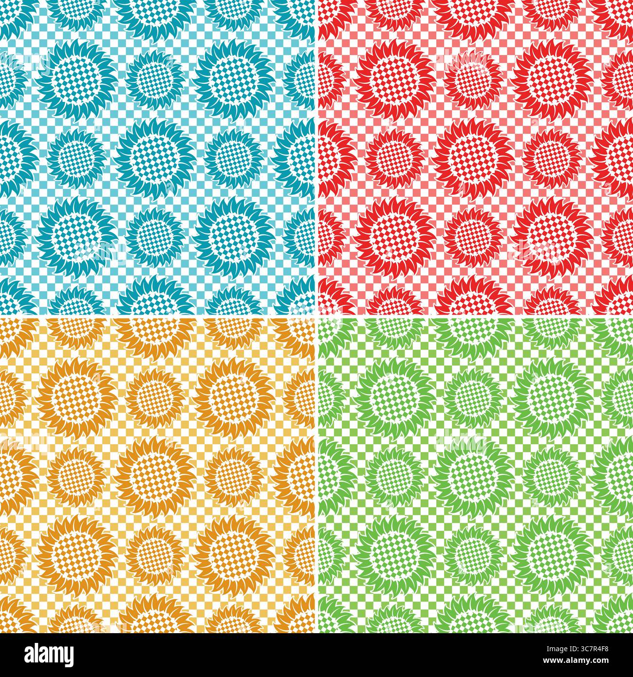 The Seamless backgrounds with a sunflowers. Stock Vector