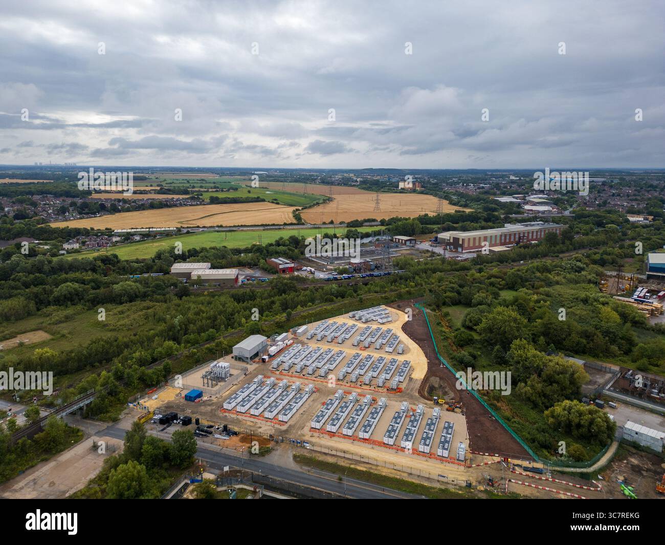 Aerial photo of Ferrybridge Battery Energy Storage System under ...