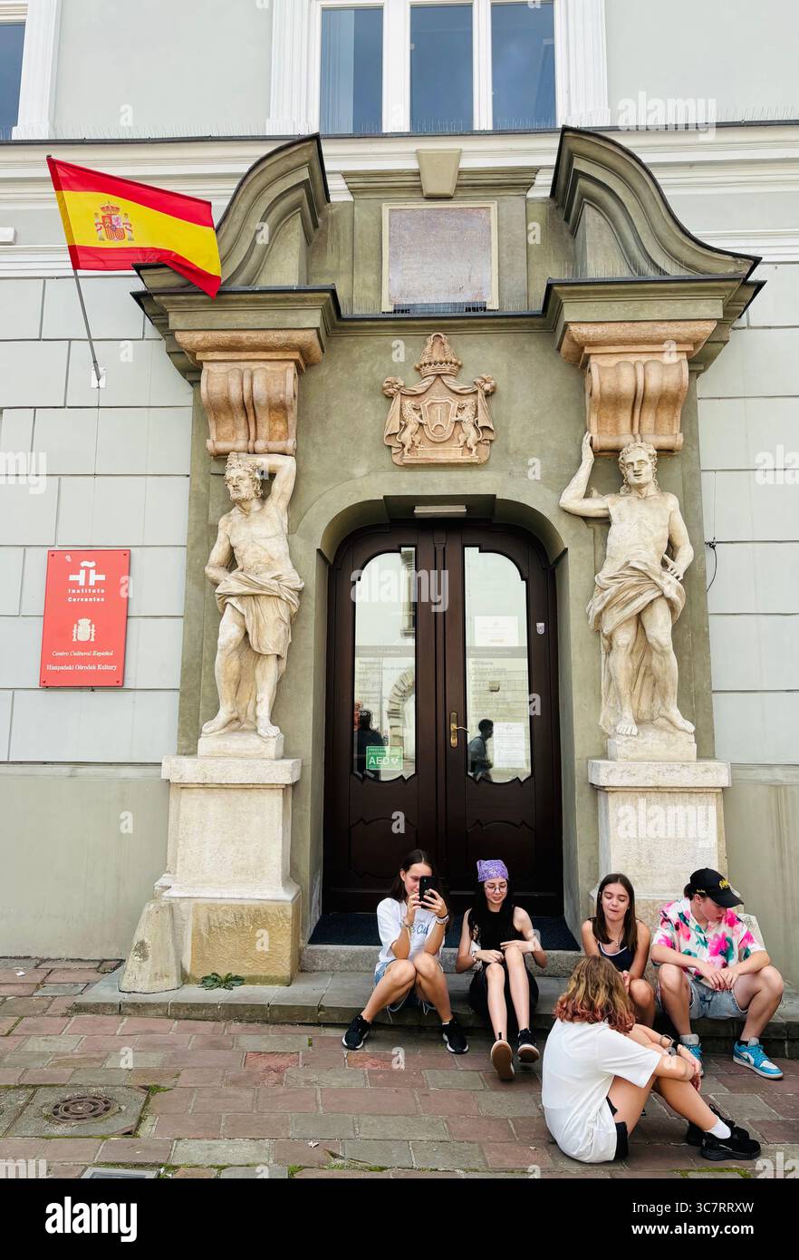 The Spanish consulate building in Krakow, Poland. - Smartphone Captured Stock Image