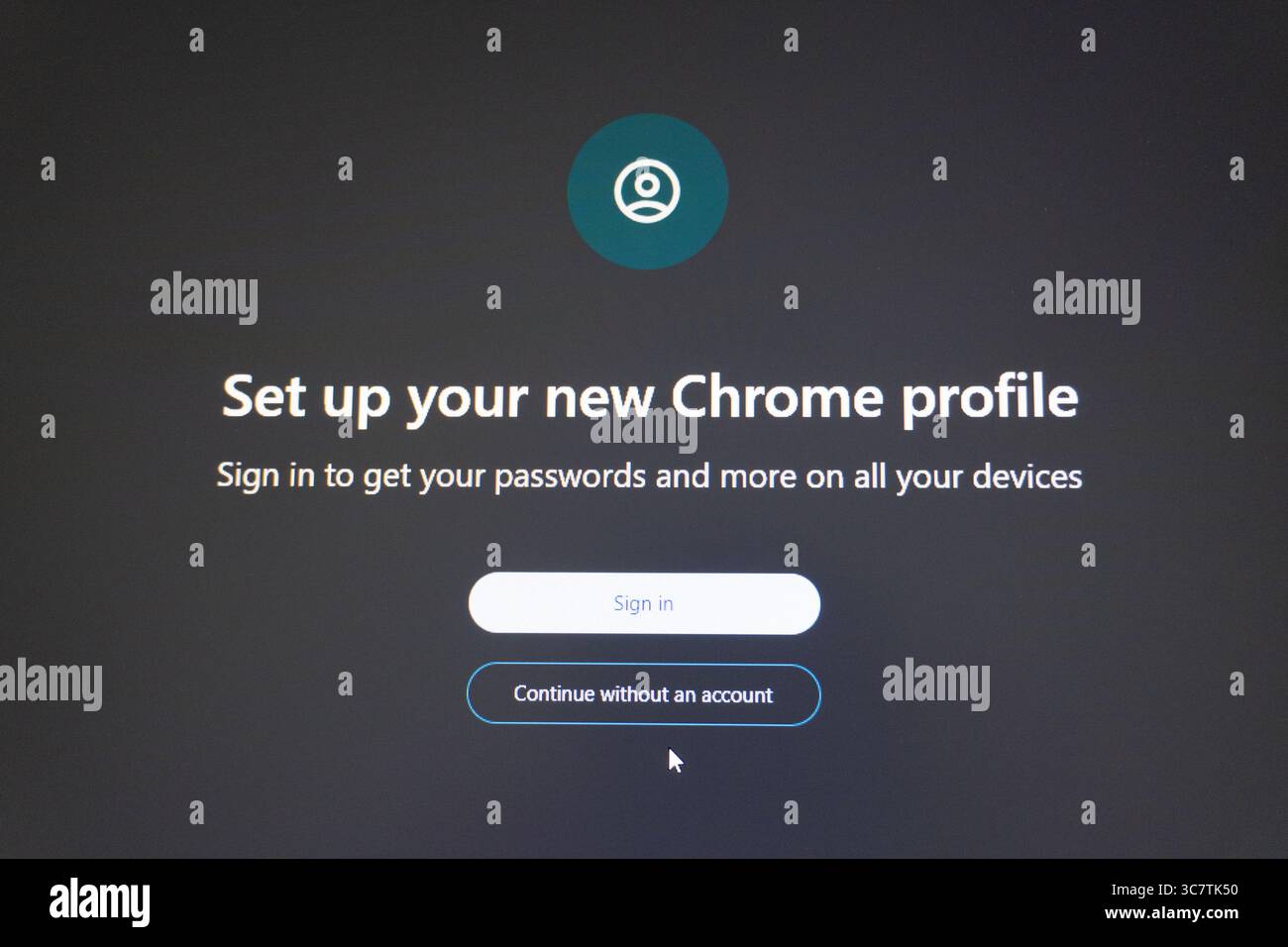 Google Chrome sign-in popup window Stock Photo - Alamy