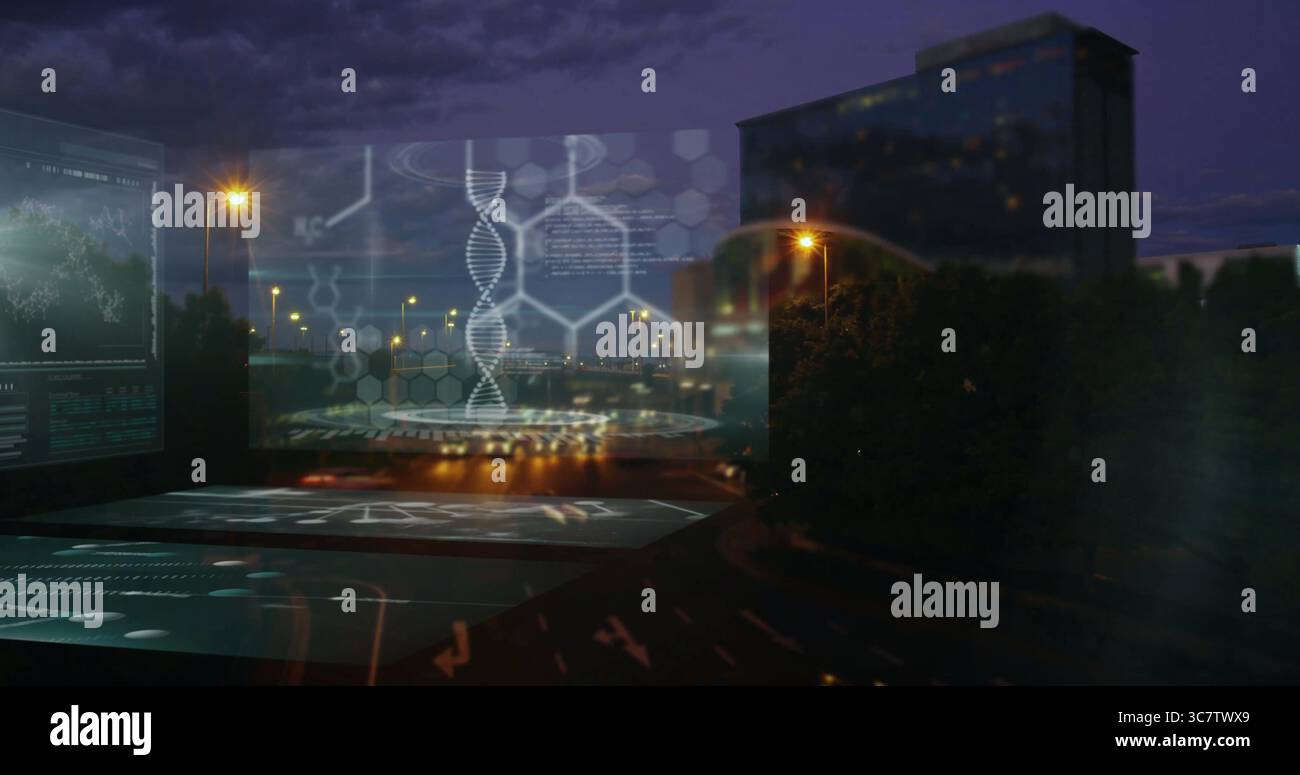 Projecting holographic ui charts hi-res stock photography and images ...
