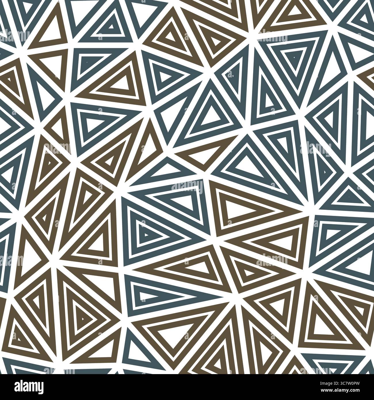 Triangles pattern. Multiple repeated inner triangles. Large shape size. Multiple colors style. Seamless pattern. Beautiful vector tiles. Stock Vector