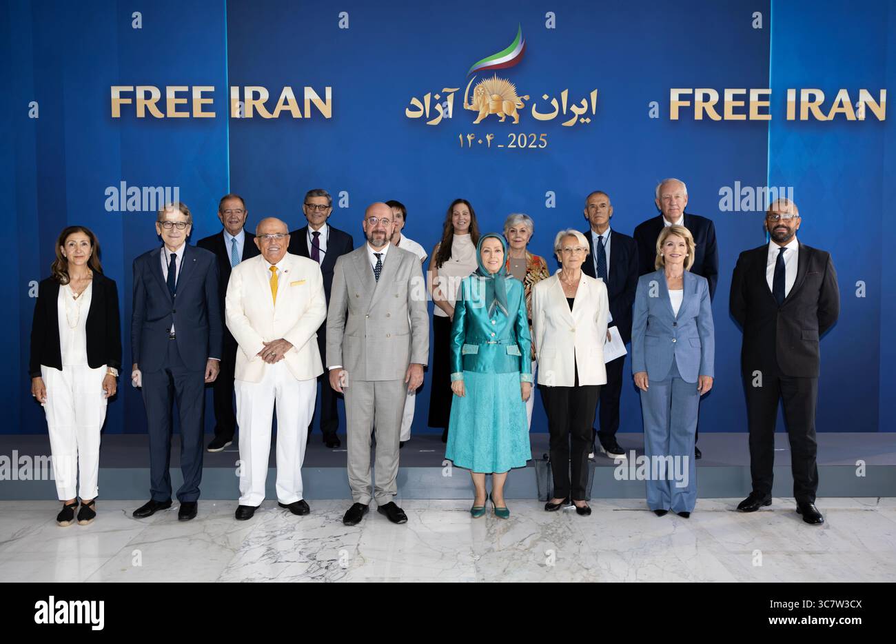 Maryam Rajavi, President-elect of the NCRI stands with international ...