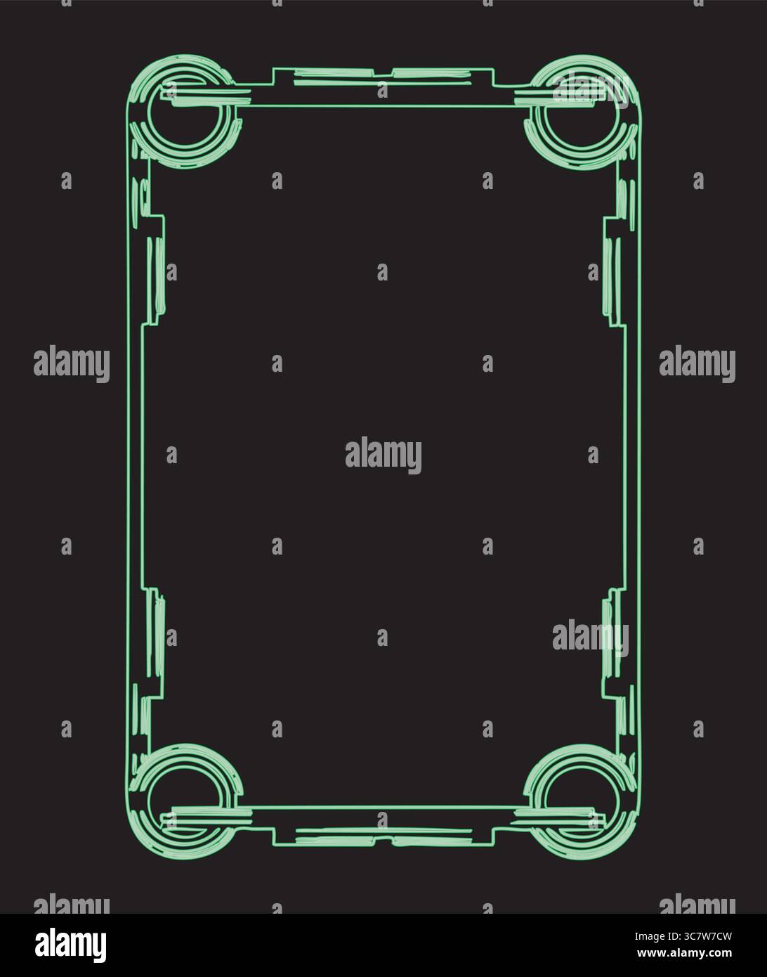 neon frame glowing on black background Stock Vector