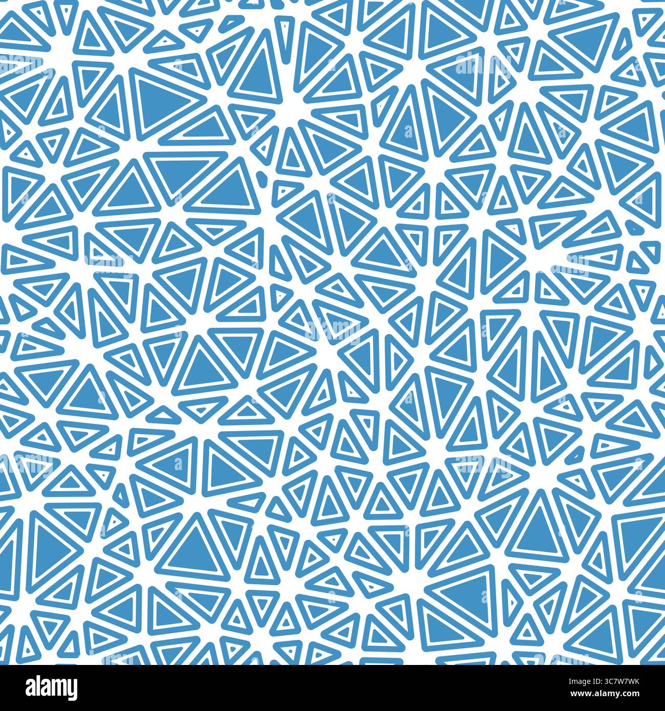 Vector seamless pattern. Rounded solid shapes in frames. Compact triangles size. Solid Color style. Repeatable pattern. Trending vector tiles. Stock Vector