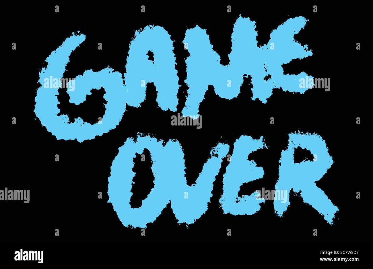 Game over text effect with grunge red paint on black background Stock Vector