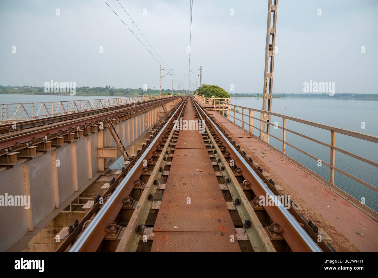Railway track in India. Indian Railways Diesel-Electric Multiple Unit ...