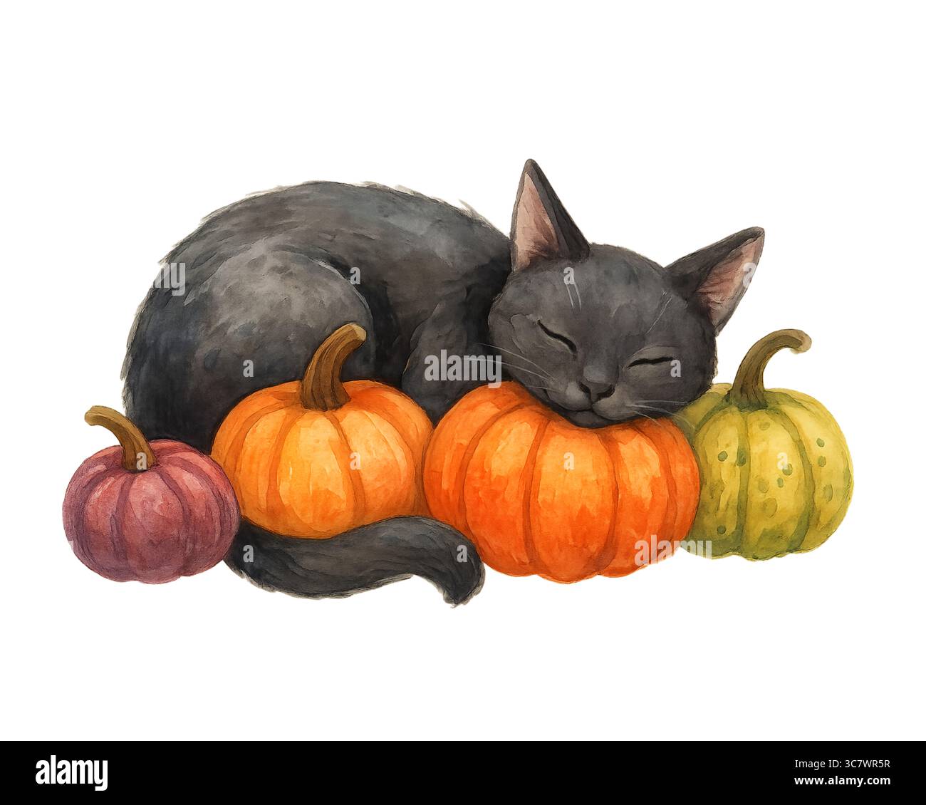 ute Watercolor Halloween Clipart  – Spooky Elements Stock Photo