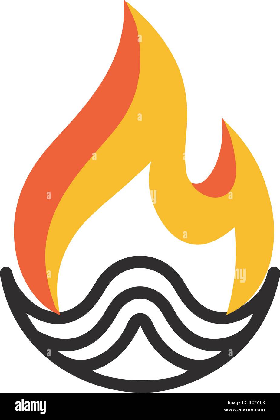 A fire icon silhouette vector art illustration Stock Vector