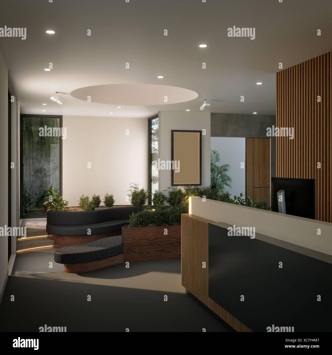 3d render luxury hotel lobby Stock Photo