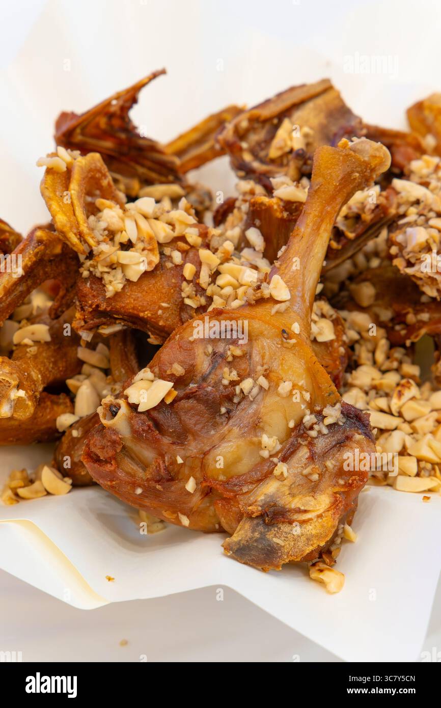 roasted ducks at vertical composition Stock Photo
