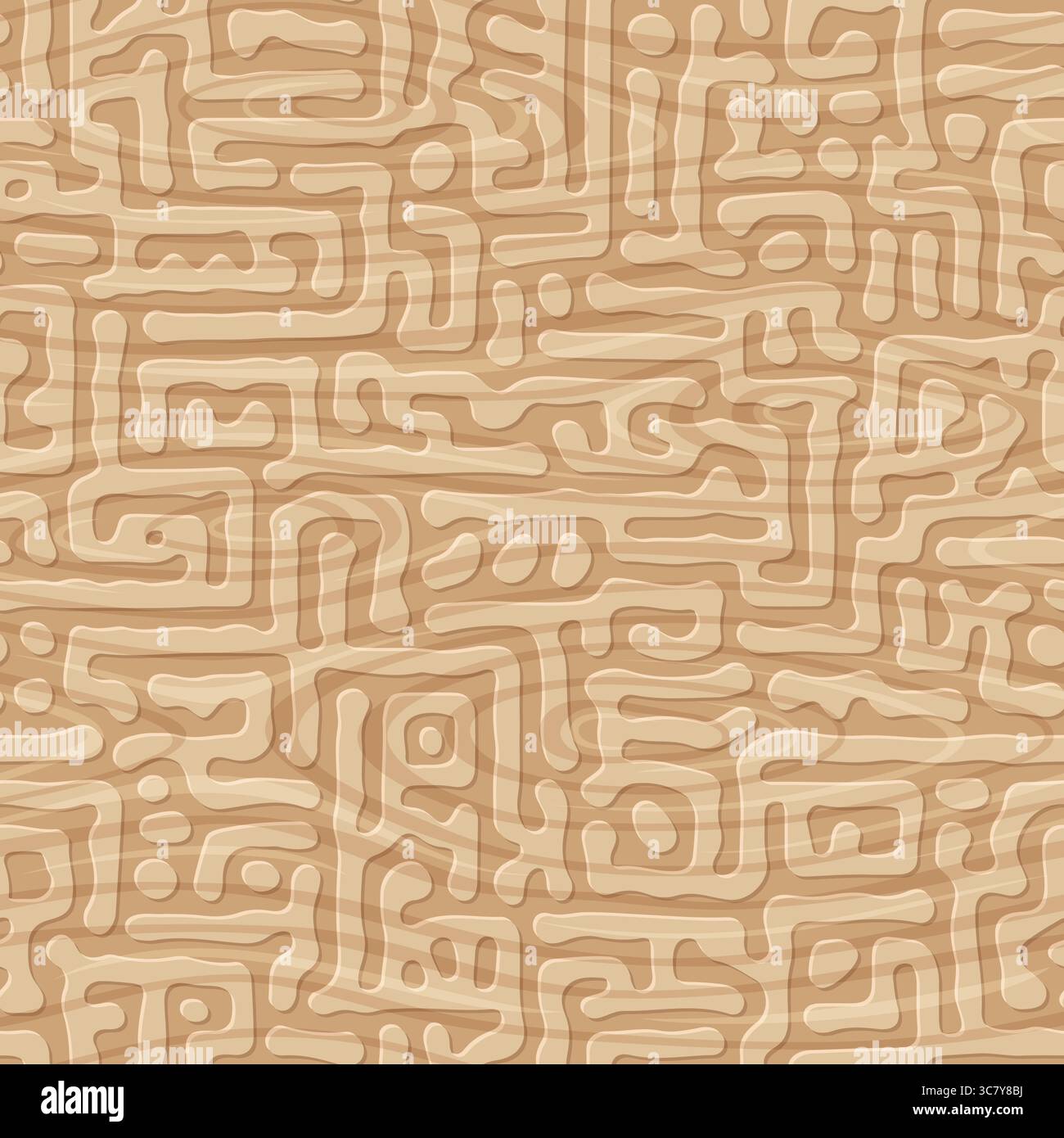 Wooden board seamless Turing pattern. Hand drawn vector illustration ...