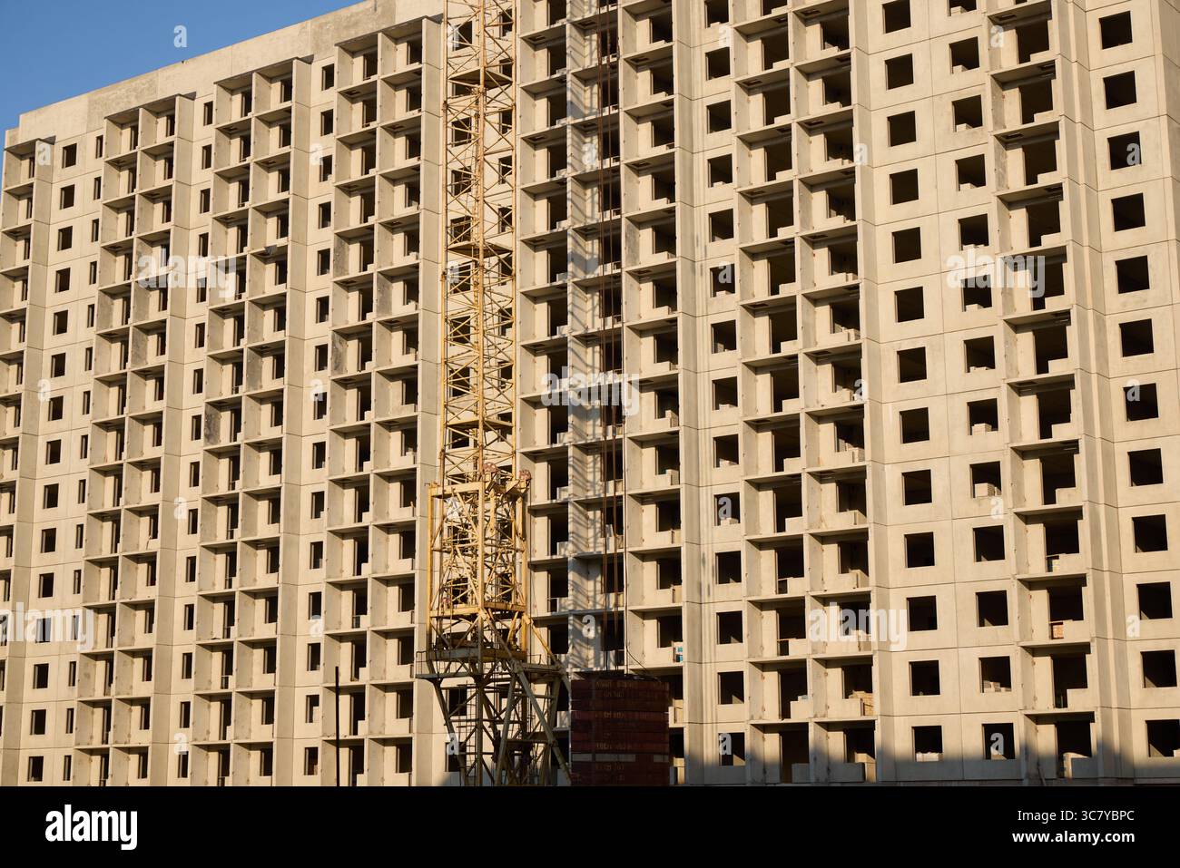 The construction site of a multistory building is currently under ...