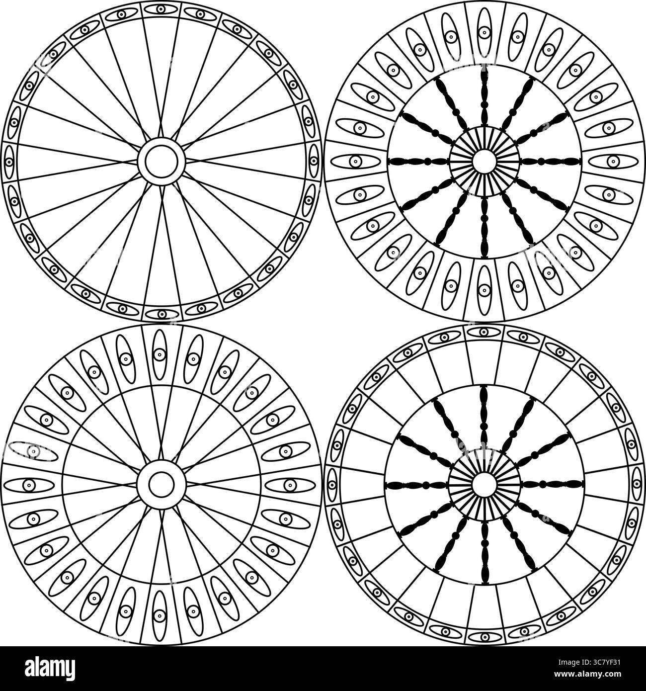 Ezekiel wheel icon. Prophetic vision symbol. Biblical rotating shape ...
