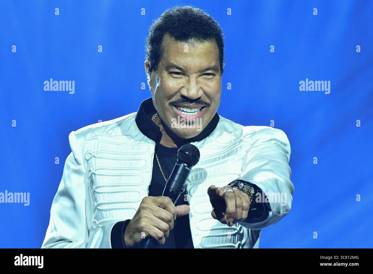 (Editorial use only) Singer Lionel Richie performs during his concert ...
