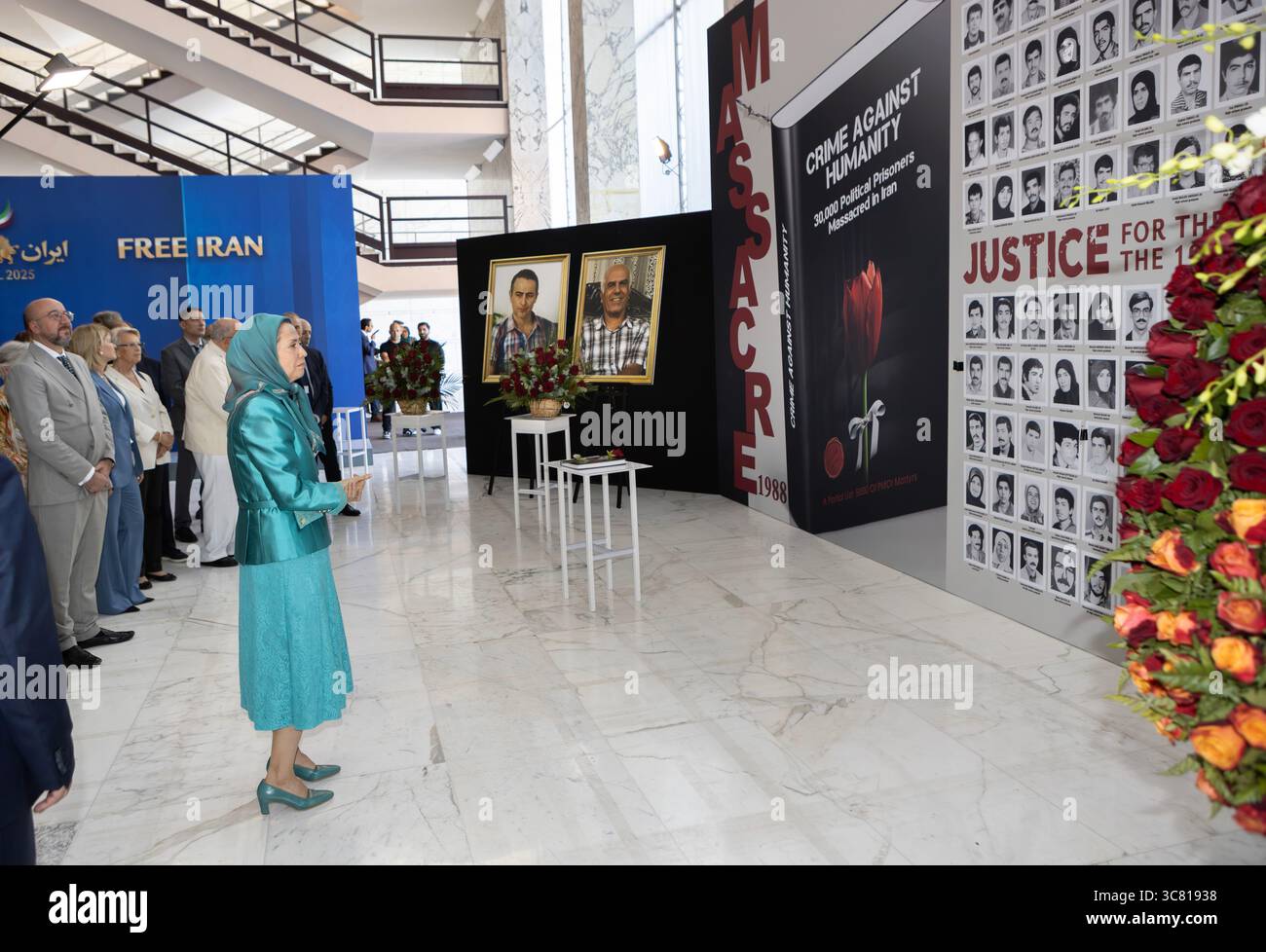 International dignitaries are seen observing a moment of silence ...