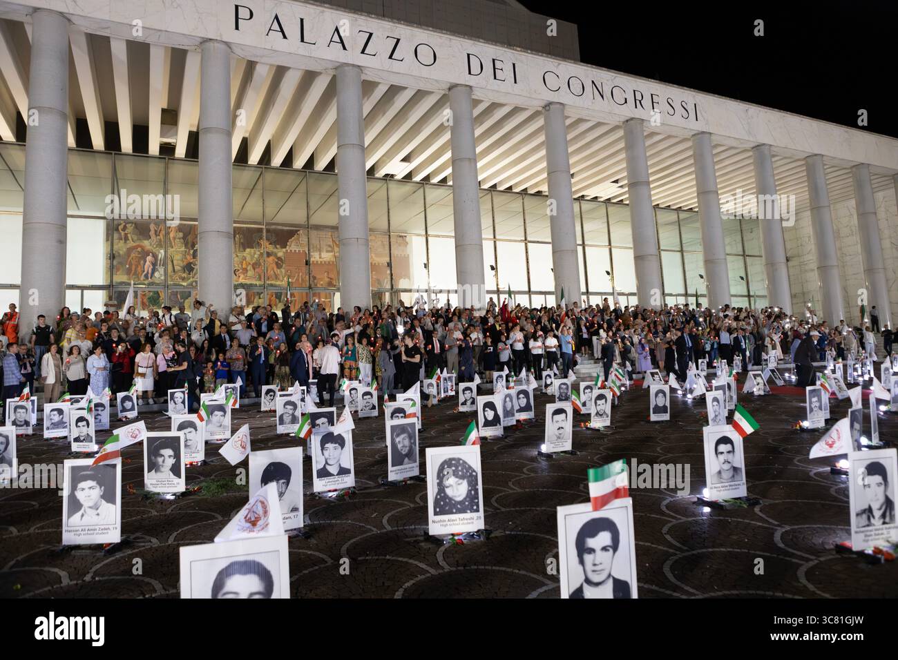 July 31, 2025, Rome, Italy: Hundreds of supporters are seen holding ...