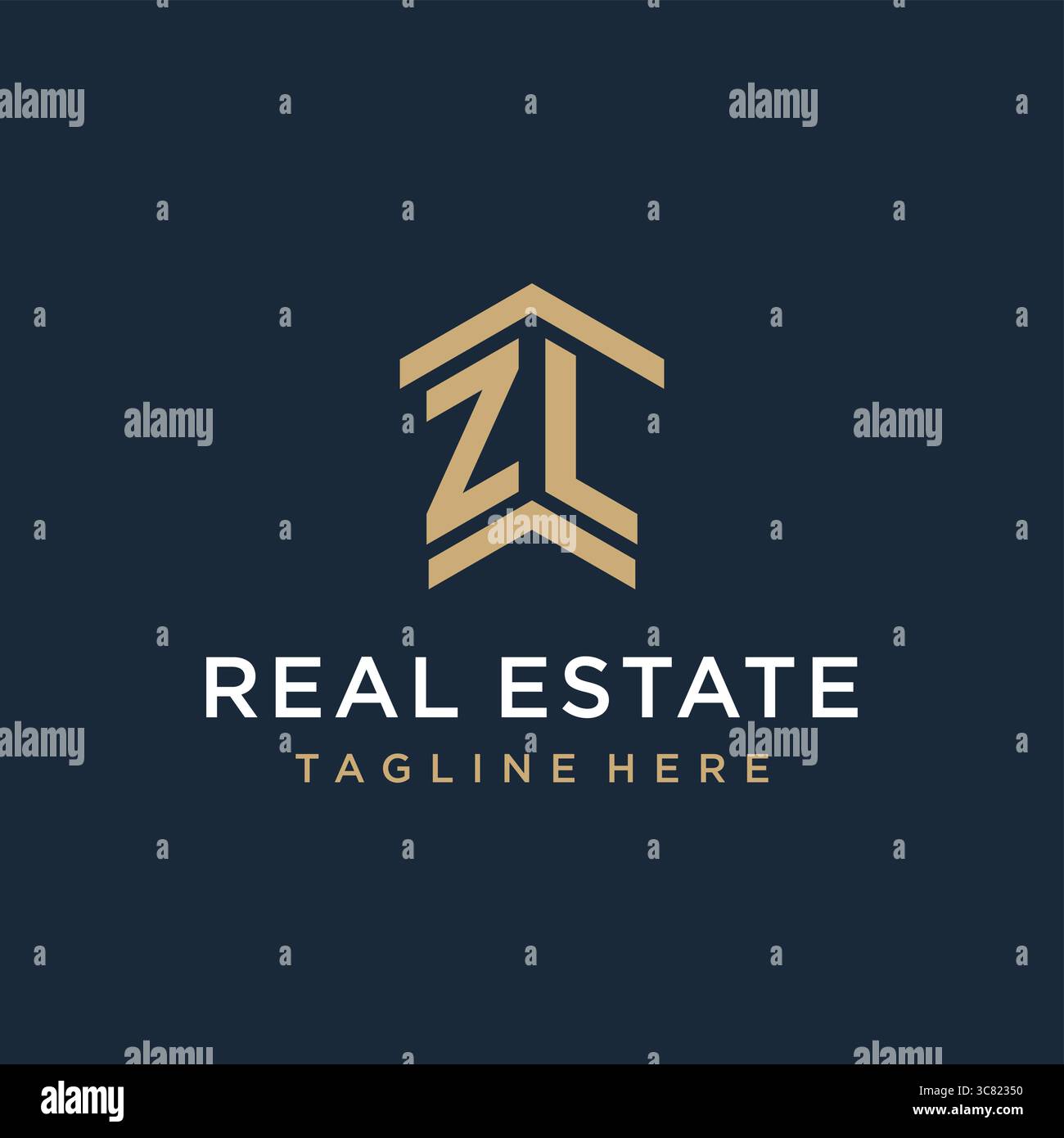 Initial ZL logo for real estate with simple and creative house roof ...