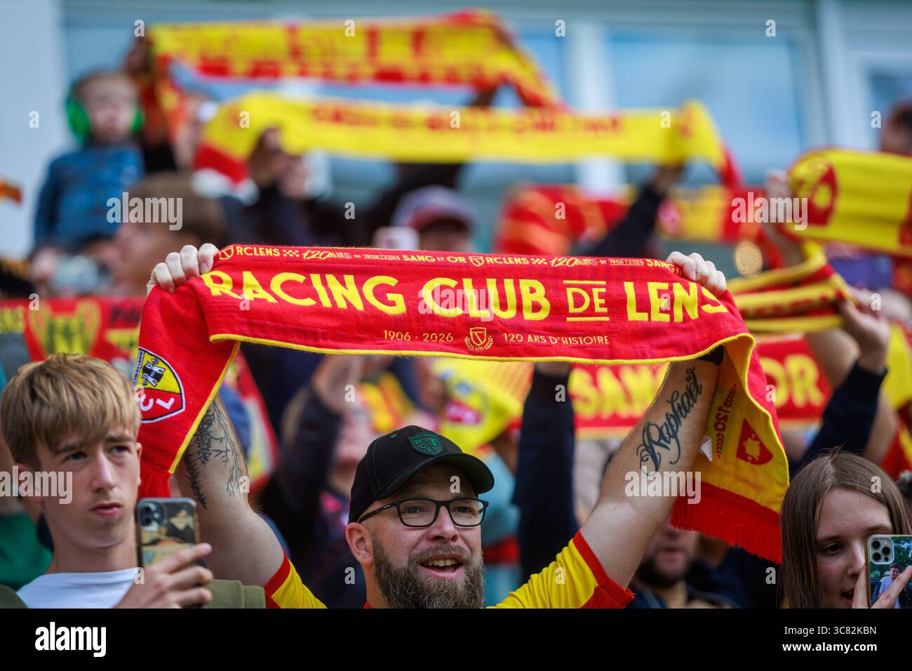 Supporter Rc Lens Supporter of RC Lens during the Friendly football match between RC Lens ...