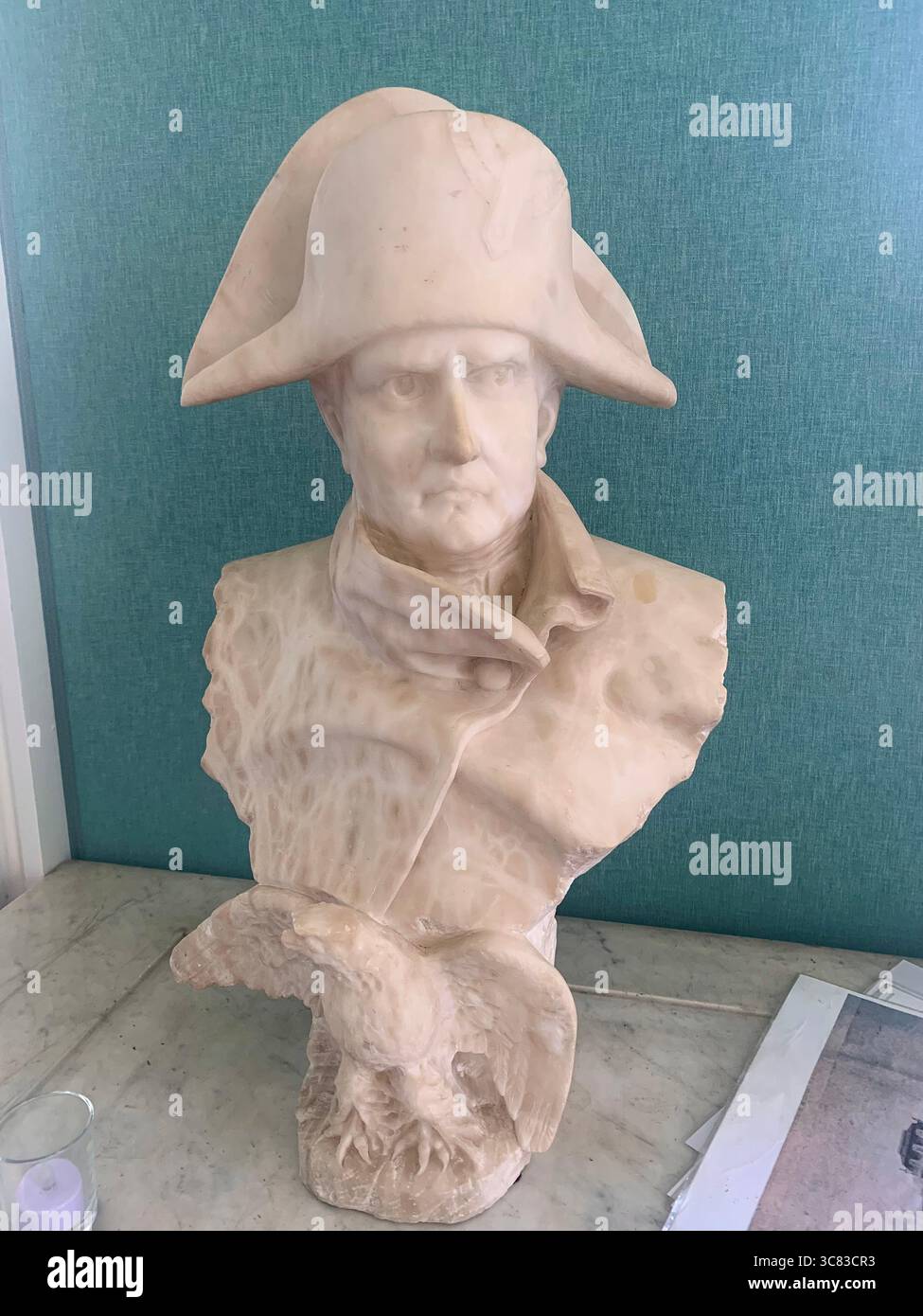 Chateau Bizi France French monument historic place gardens museum old ancient fountain water lake piano harp playing play people performance - Smartphone Captured Stock Image