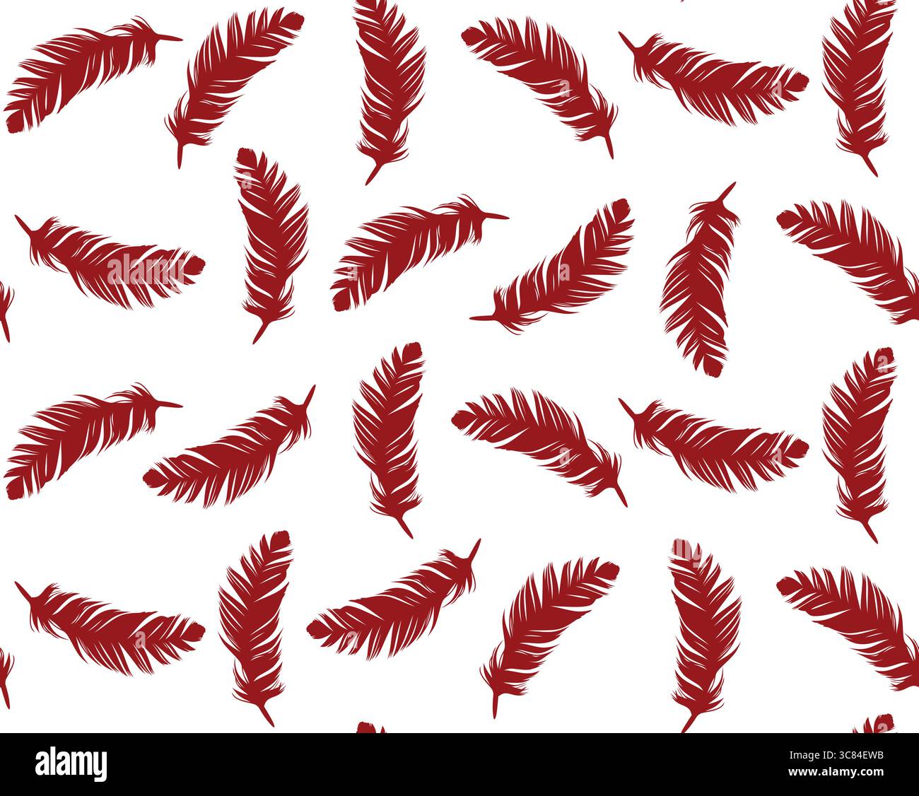 Seamless background with bird feathers. Stock Vector