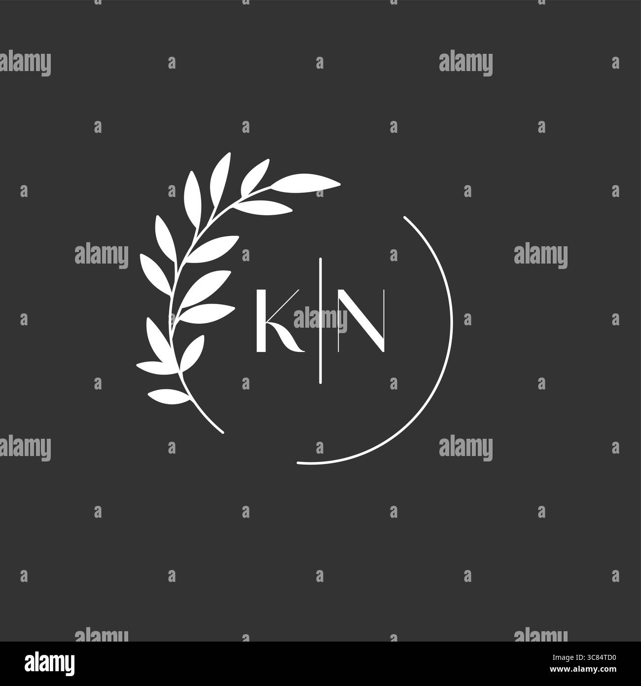 Initial letter KN wedding monogram logo design inspiration vector ...