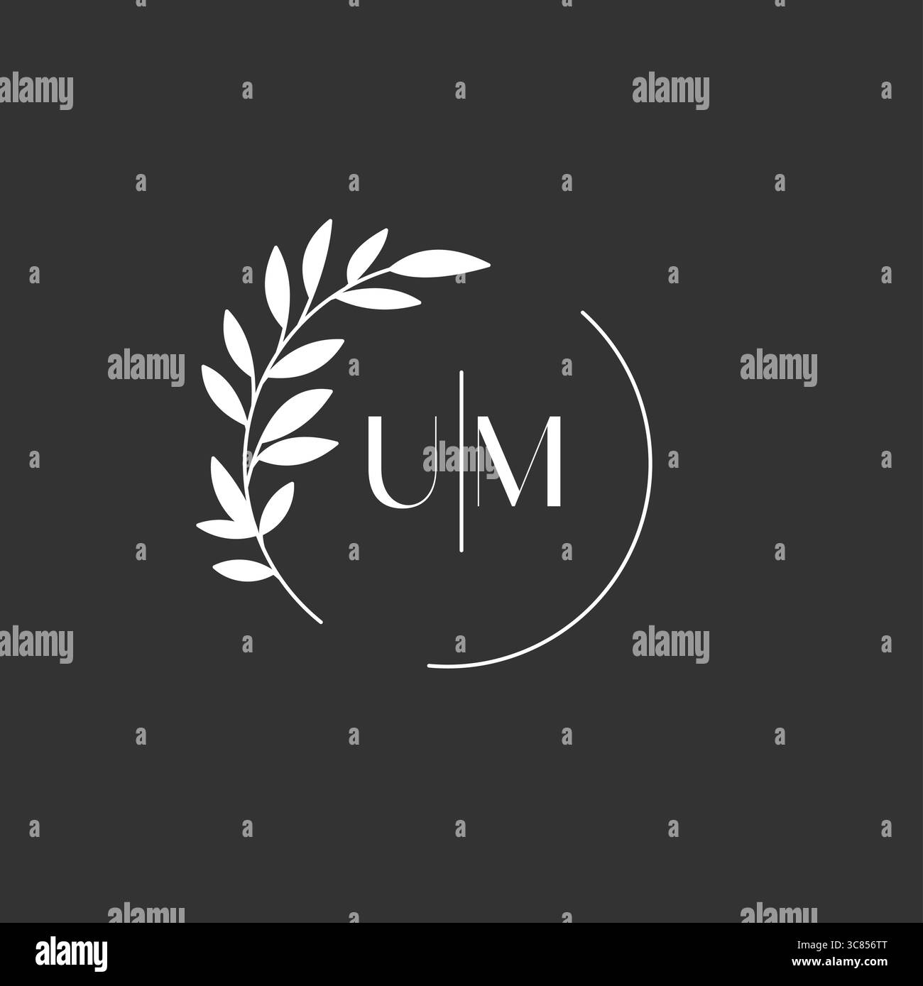 Initial letter UM wedding monogram logo design inspiration vector ...