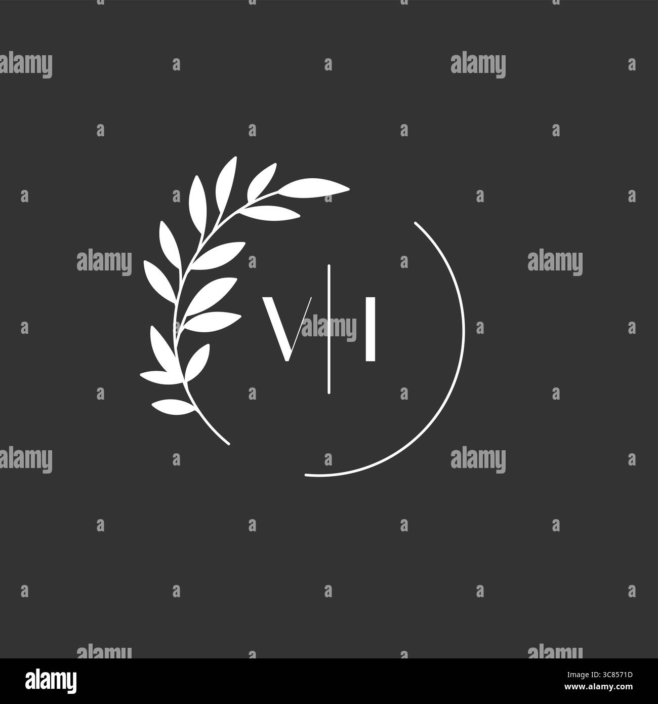 Initial letter VI wedding monogram logo design inspiration vector ...