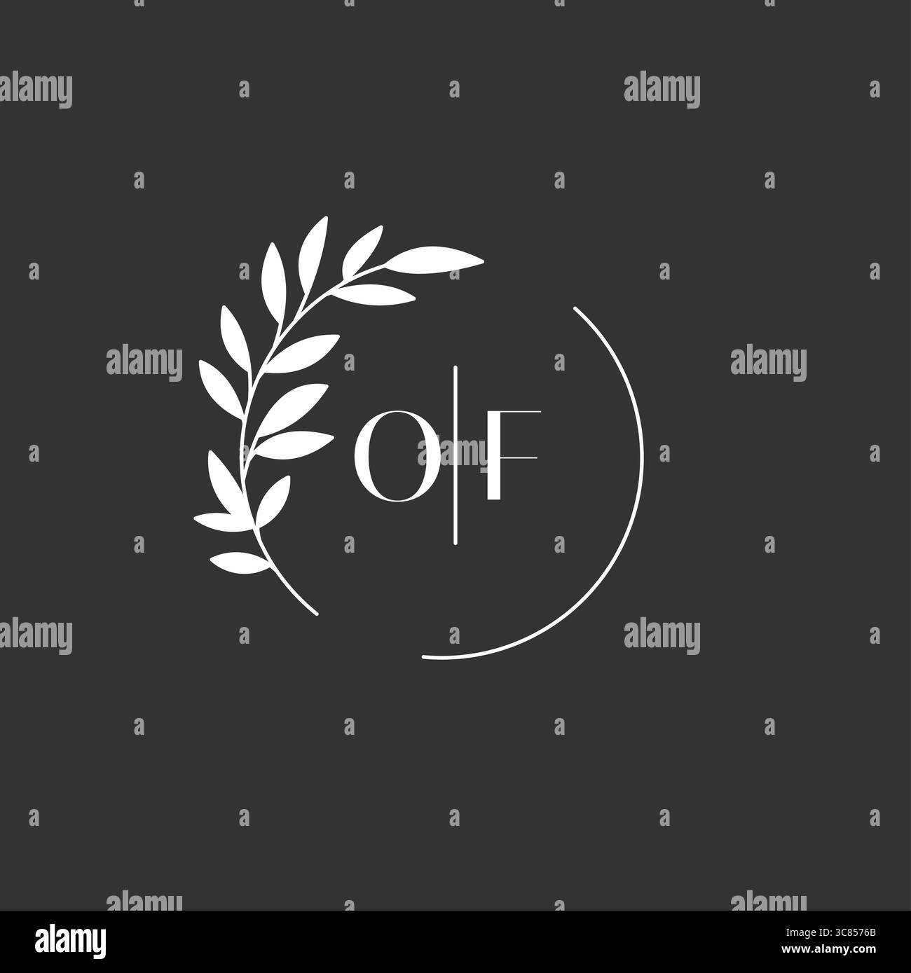 Initial letter OF wedding monogram logo design inspiration vector ...