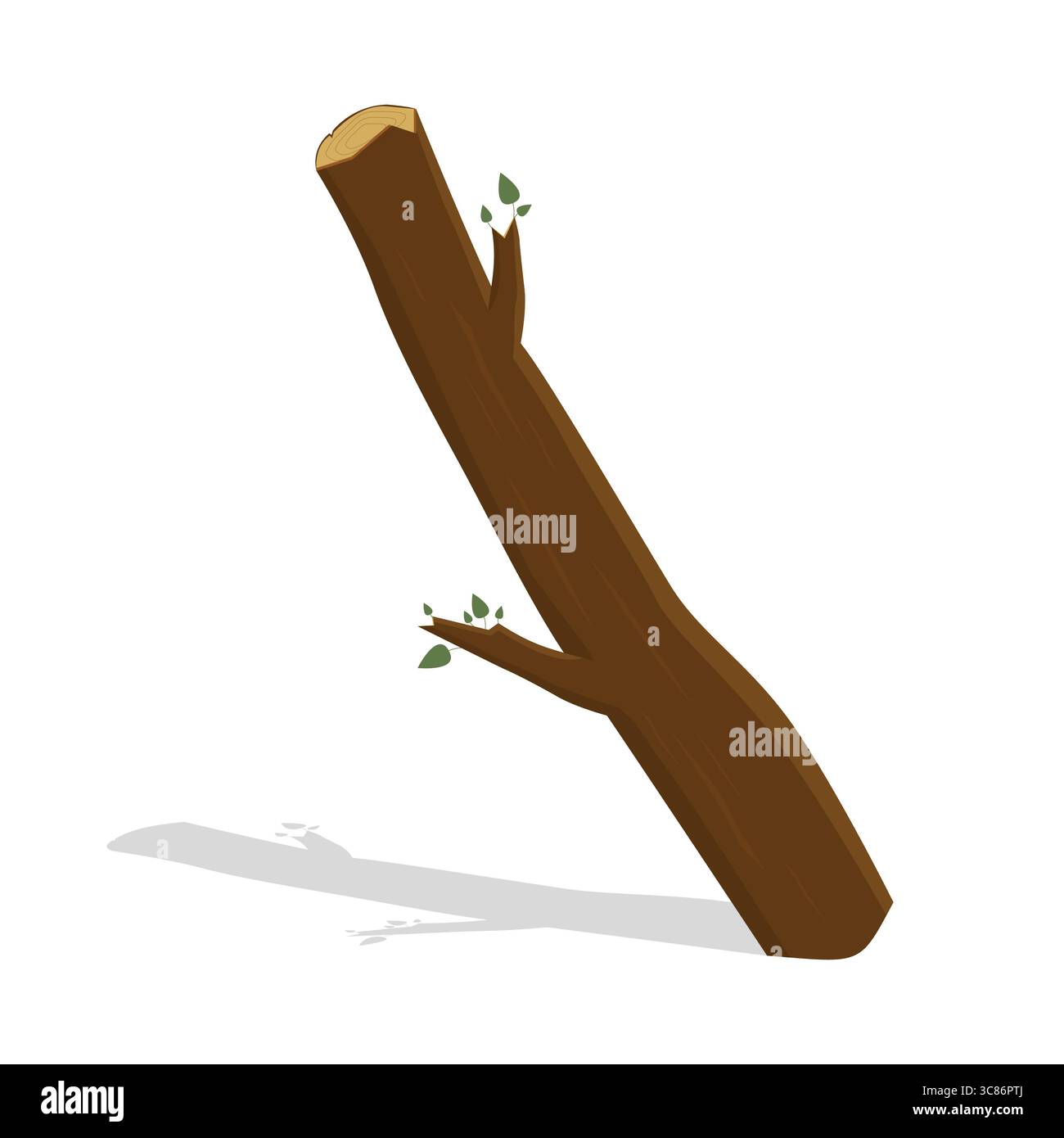 Cartoon wood timber, stump and trunk Stock Vector