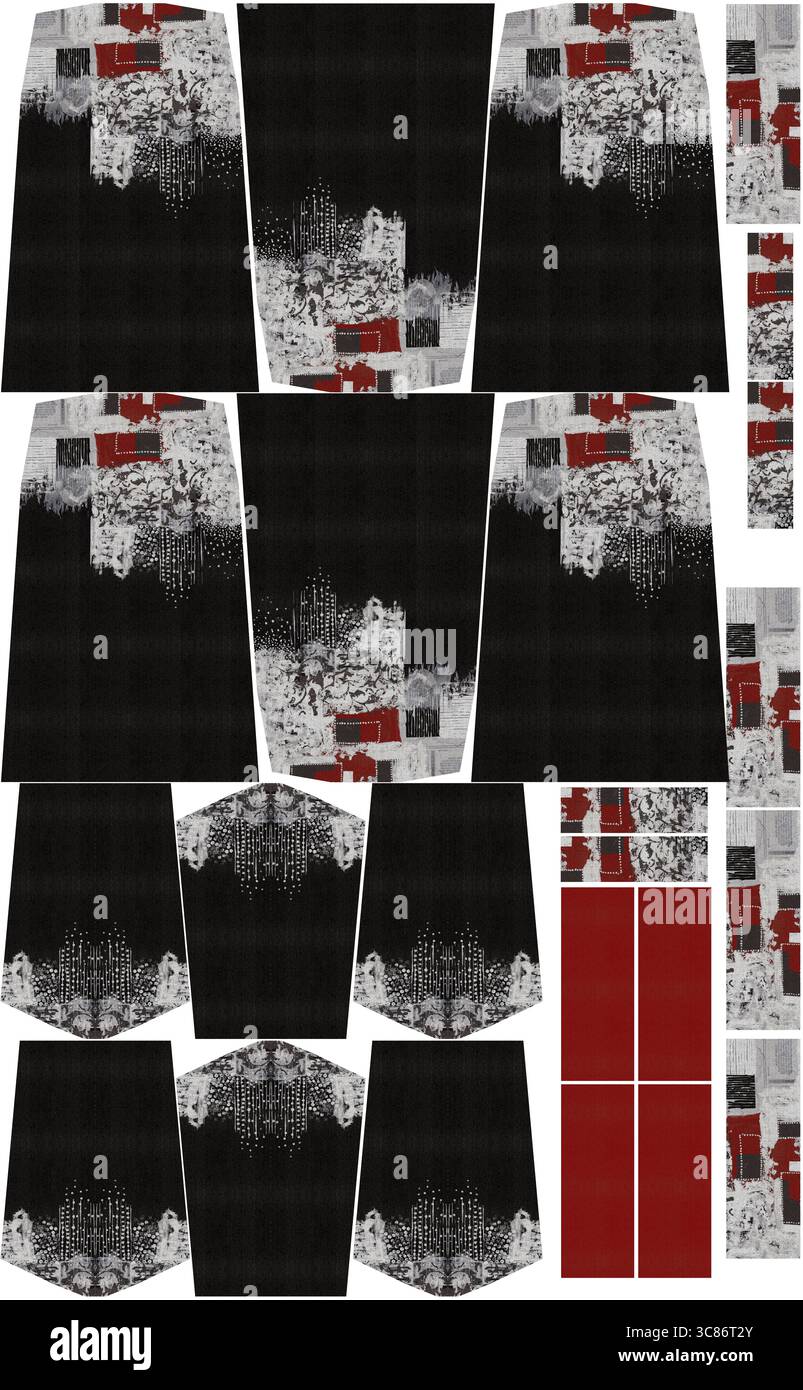 Abstract black and white pattern isolated on white background Stock Photo
