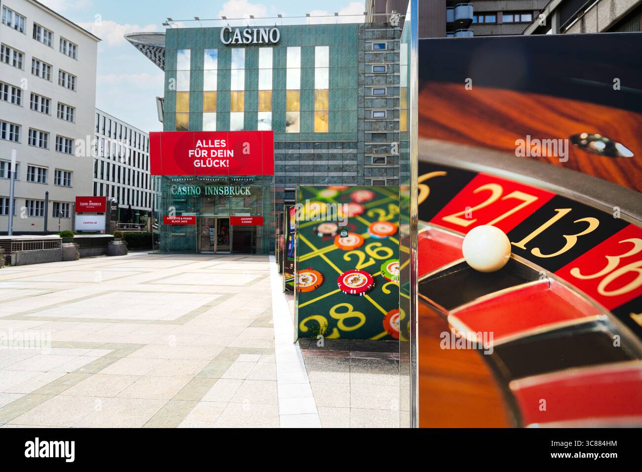 Innsbruck, Austria. July 31, 2025. external view of the Casino in the city center Stock Photo