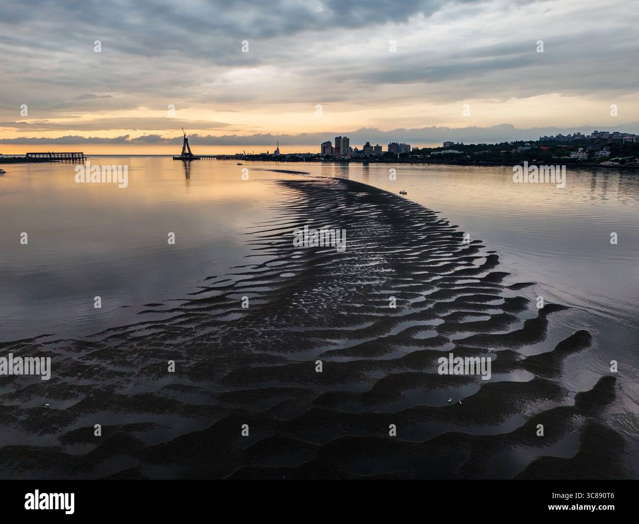 Beautiful sunset over industrial hi res stock photography and images