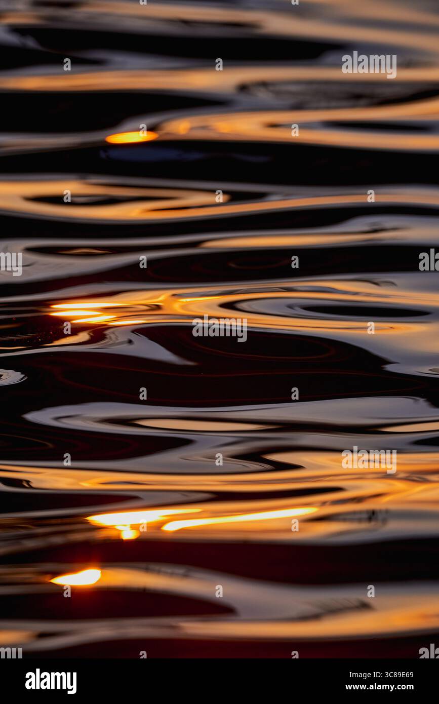 Gilded Ripples Dance Upon Molten Waters Stock Photo