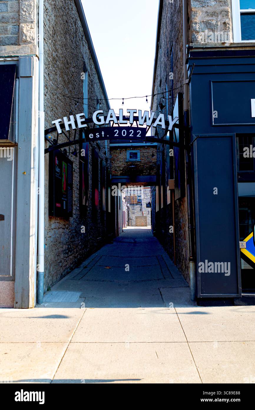 Alleyway in downtown Cambridge. Cambridge Ontario Canada Stock Photo
