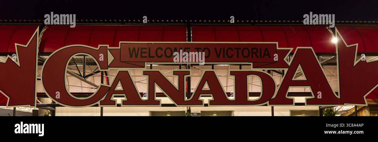 Welcome to Victoria Canada Sign Stock Photo - Alamy
