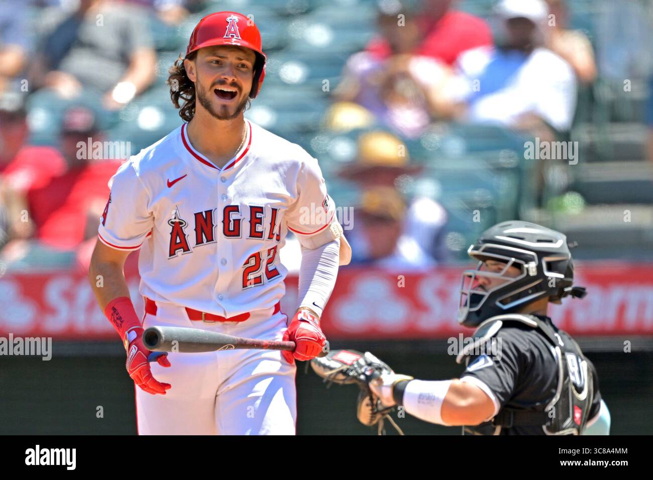 Los Angeles Angeles Bryce Teodosio 22 Reacts After Striking Out Los Angeles Angeles Bryce Teodosio 22 Reacts After Striking Out During The Third Inning Of A Baseball Game Against The Chicago White Sox Sunday Aug 3 2025 In Anaheim Calif Ap Photojayne Kamin Oncea 3C8A4MM