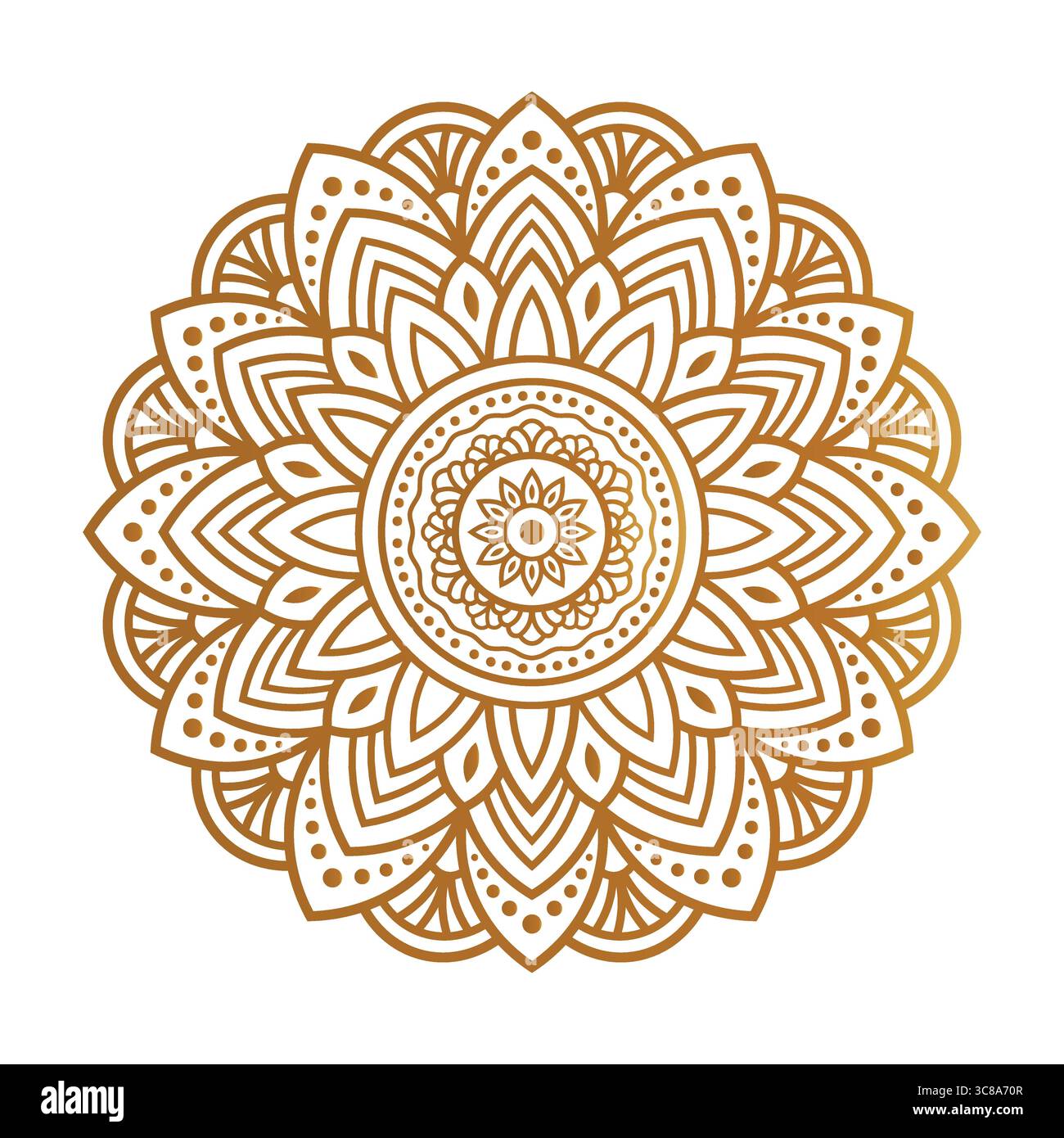Golden Mandala Vector Design | Ornamental Boho Art Pattern Stock Vector