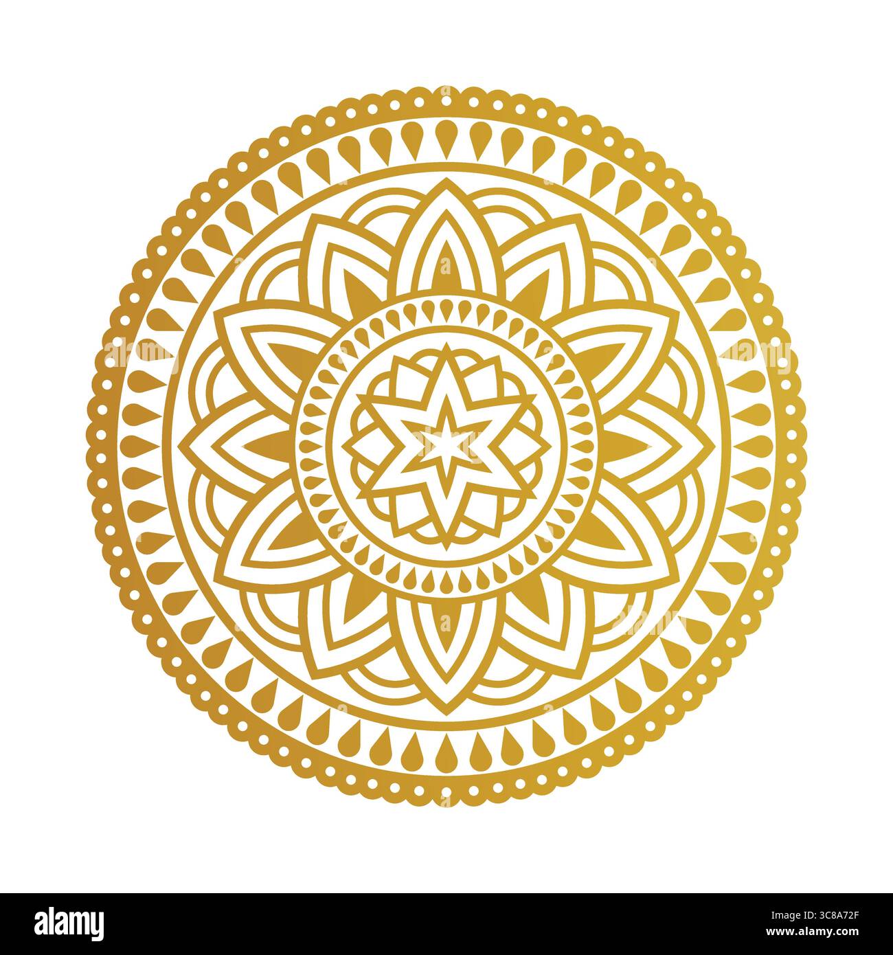Golden Mandala Vector Design | Ornamental Boho Art Pattern Stock Vector