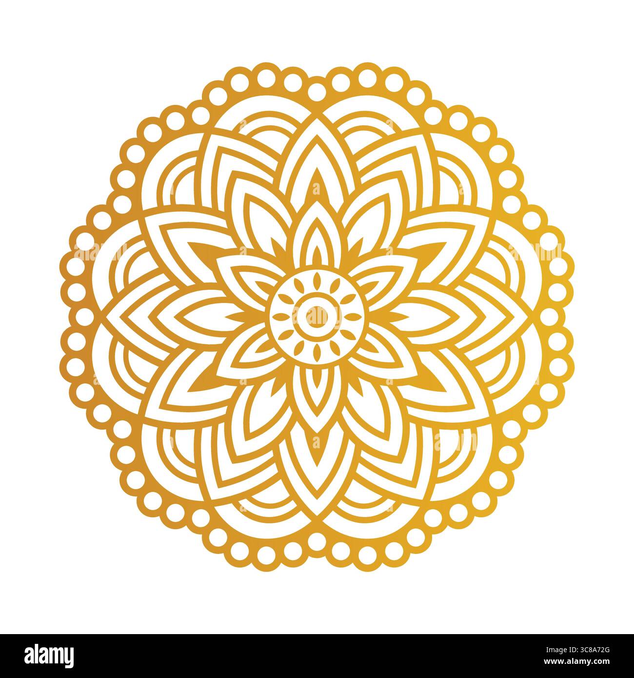 Golden Mandala Vector Design | Ornamental Boho Art Pattern Stock Vector
