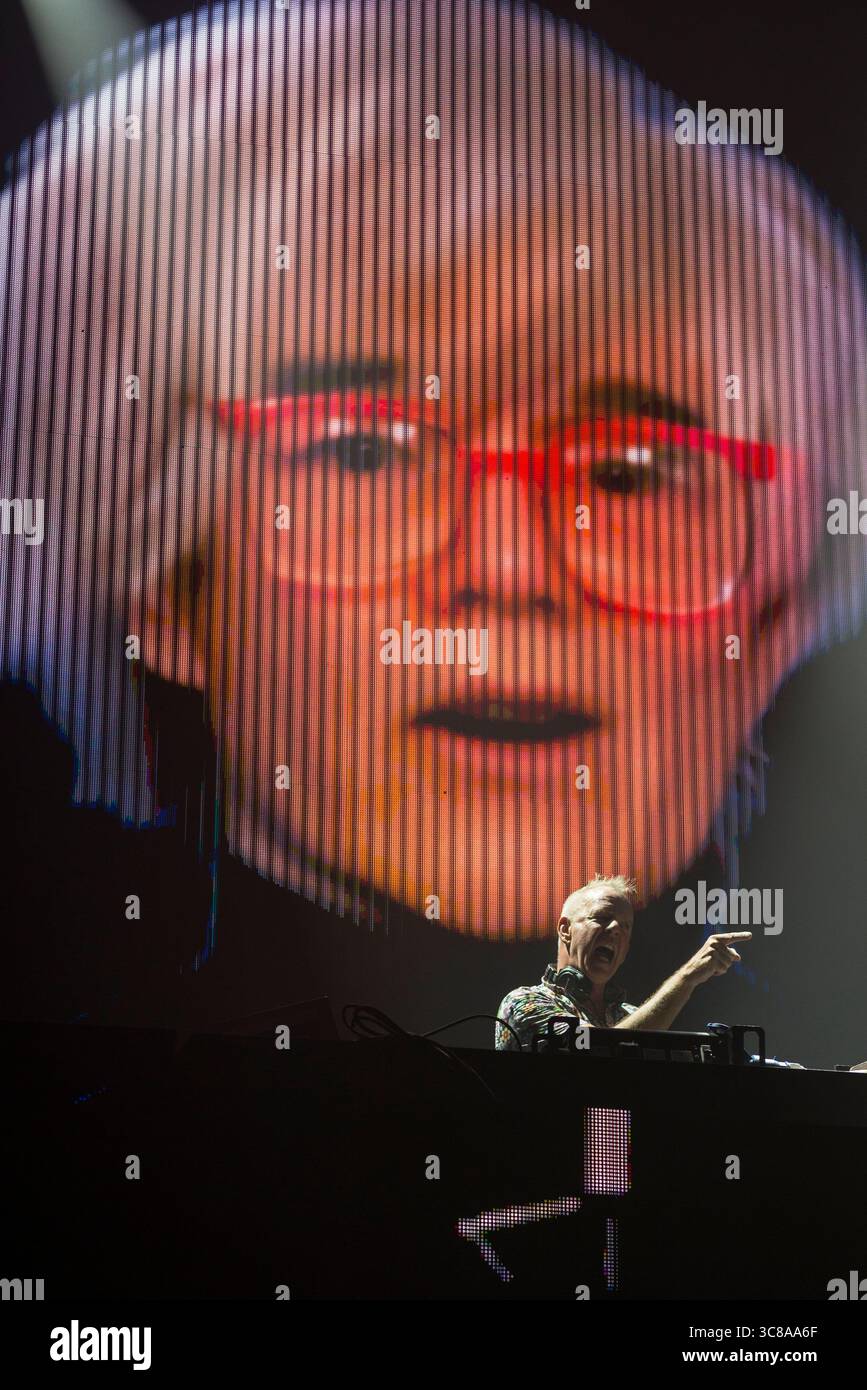 Fatboy Slim headlines the False Idols stage at Brighton Pride, UK, 3rd ...