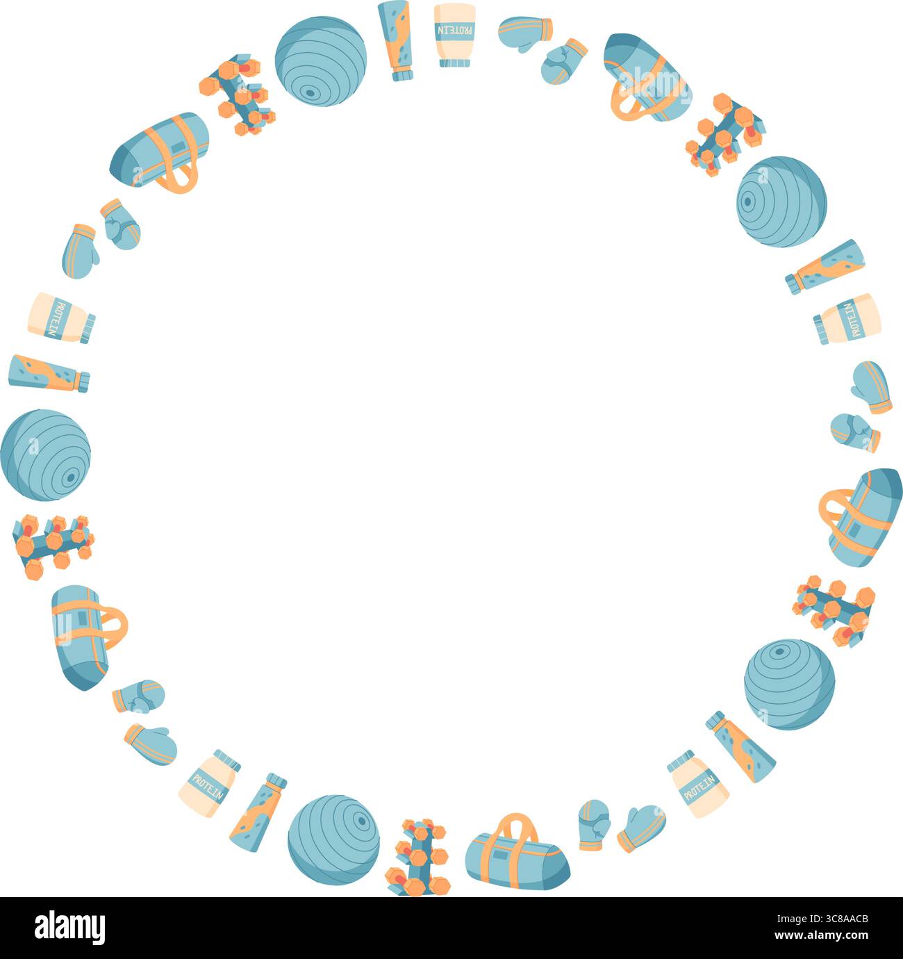 Minimal Flat Round Fitness Frame Stock Vector