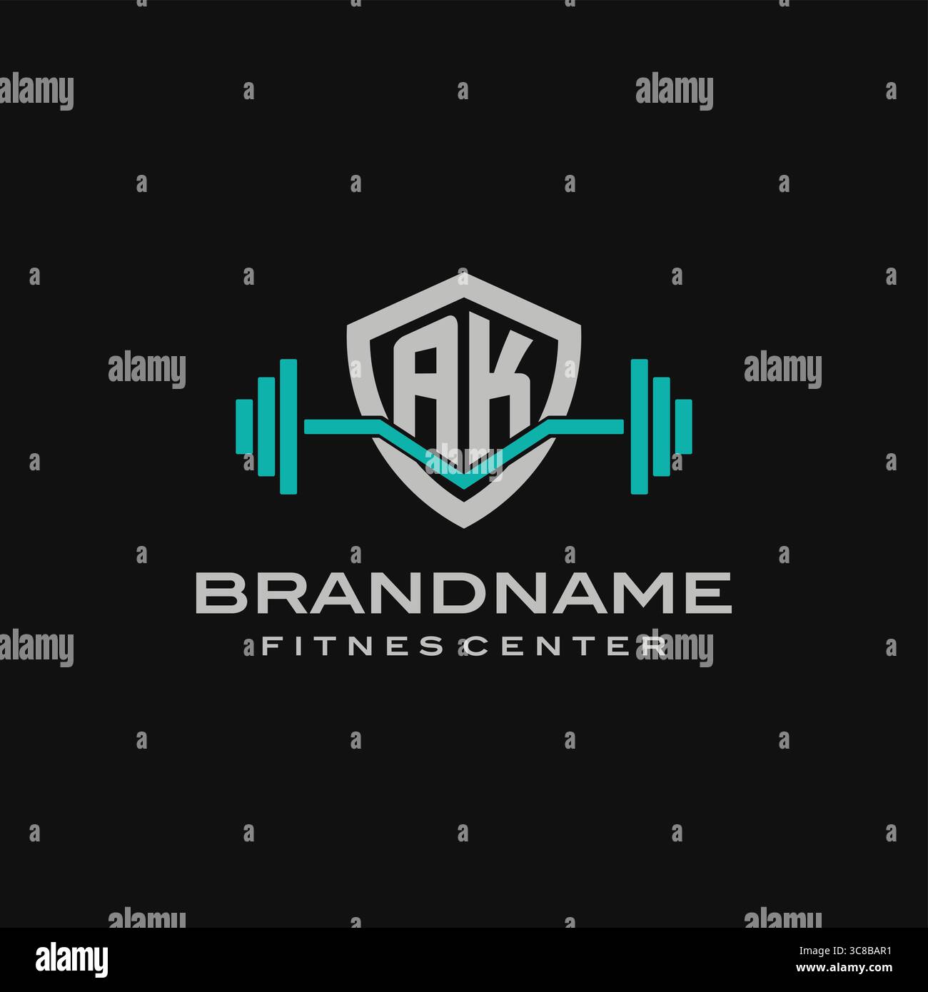 Creative letter AK logo design for gym or fitness vector graphic Stock Vector
