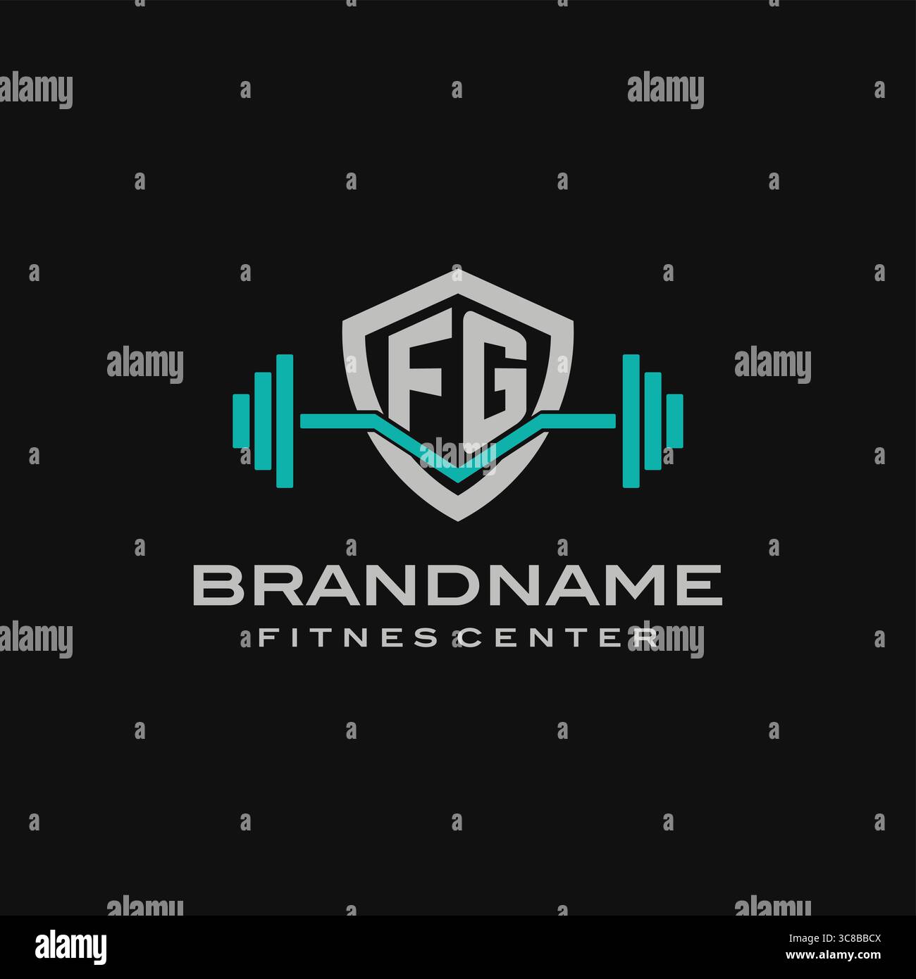 Creative letter FG logo design for gym or fitness vector graphic Stock Vector