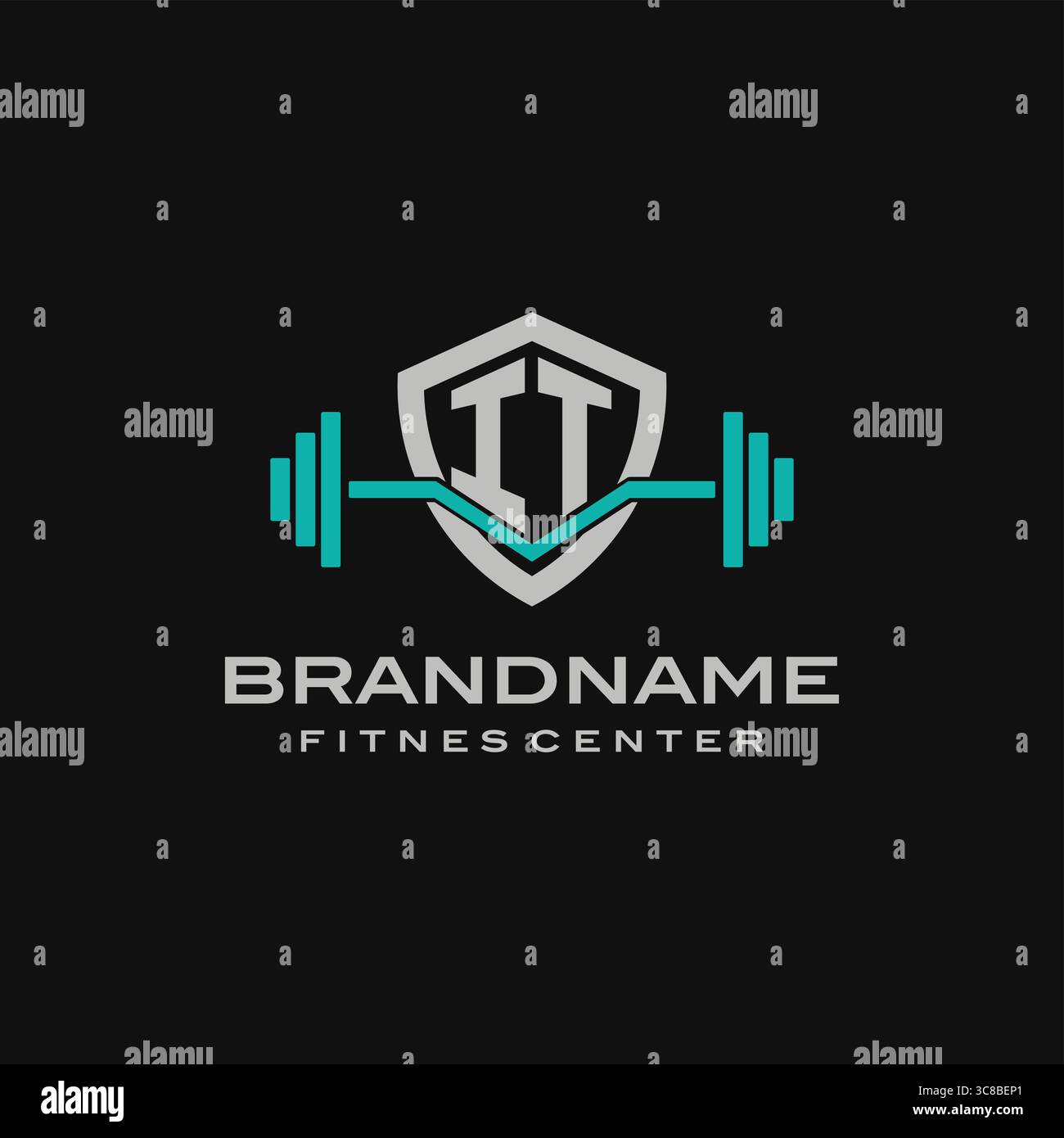 Creative letter IT logo design for gym or fitness vector graphic Stock Vector