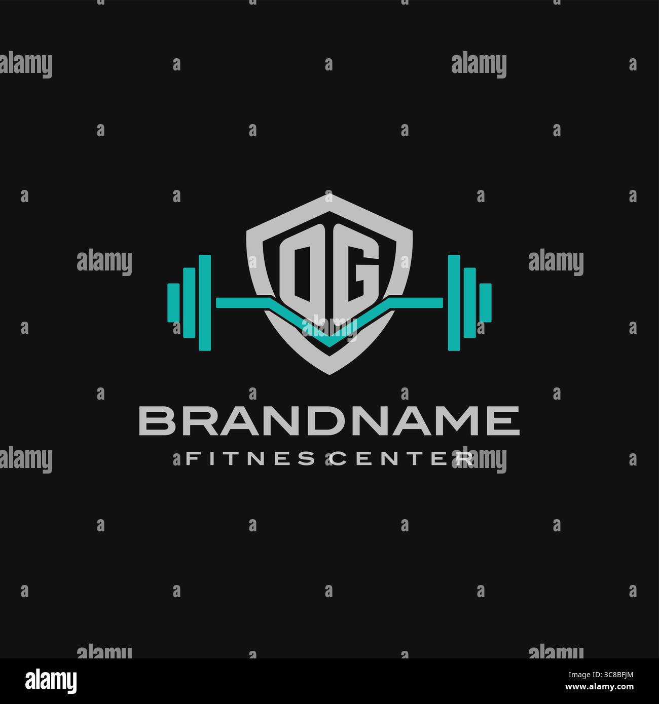 Creative letter OG logo design for gym or fitness vector graphic Stock Vector