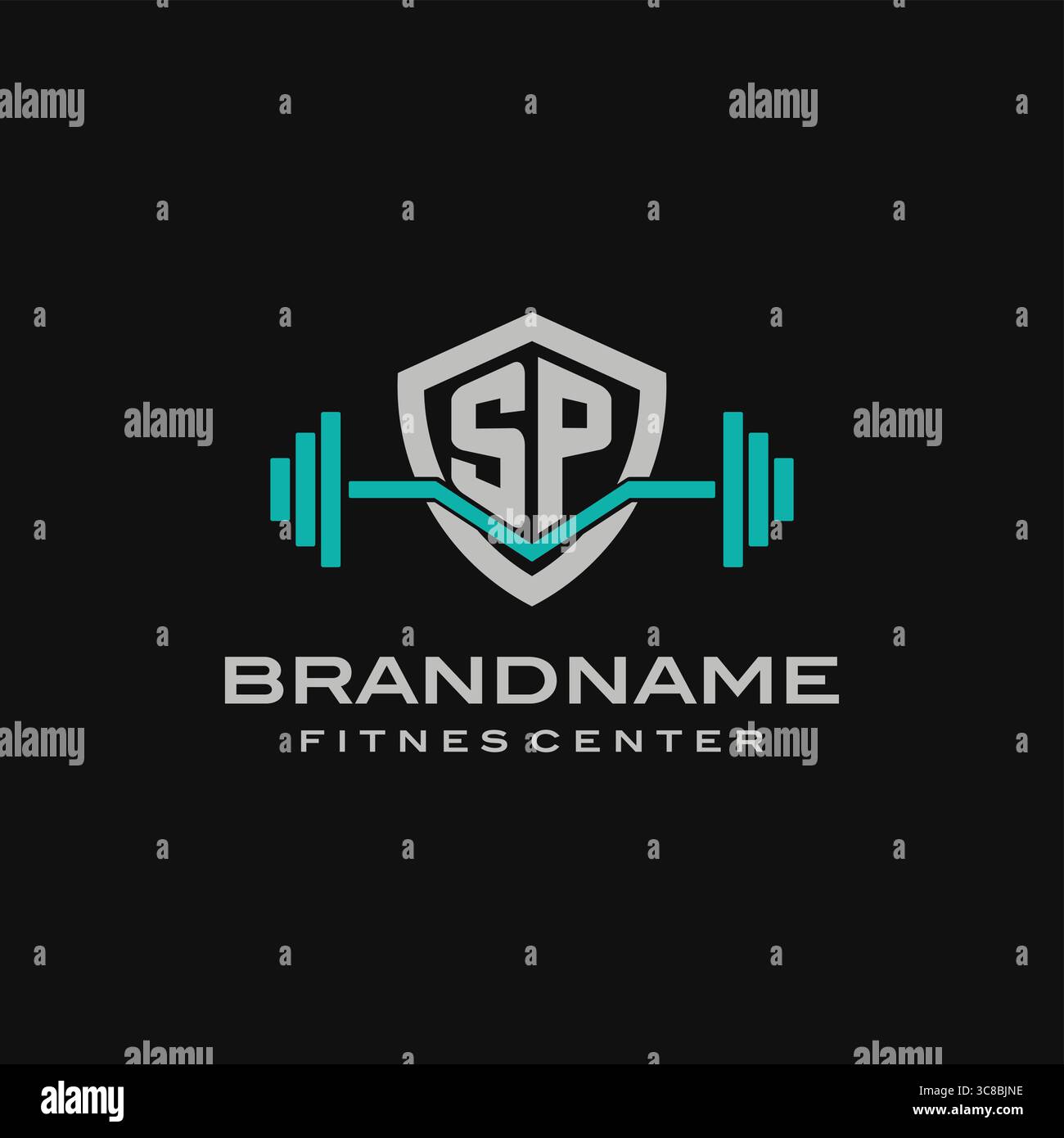Creative letter SP logo design for gym or fitness vector graphic Stock ...
