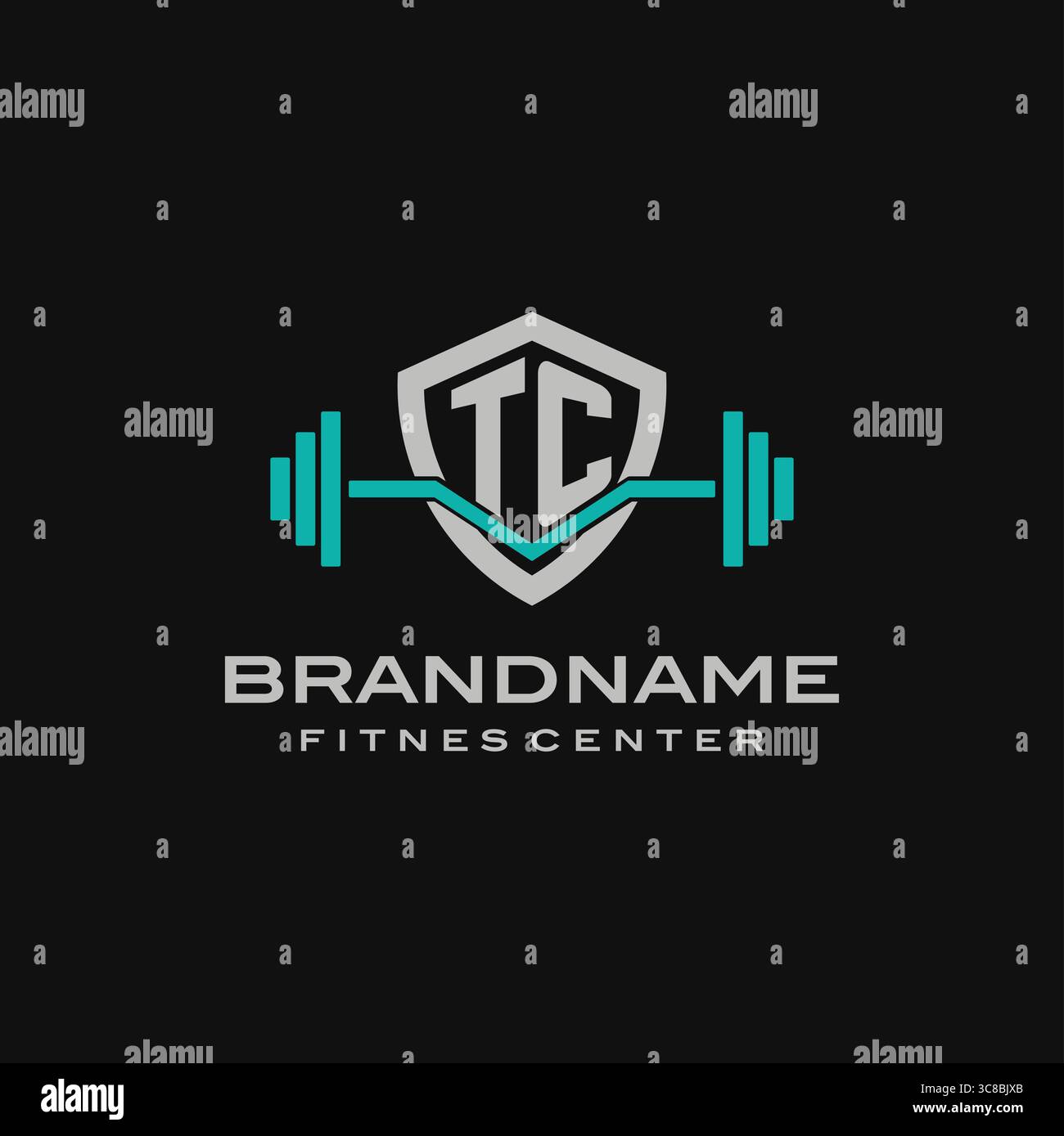Creative letter TC logo design for gym or fitness vector graphic Stock Vector